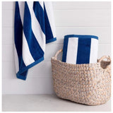 Blue & White cotton solid bath towels (36x71 inches)