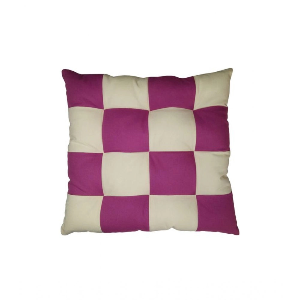 Purple & white cotton blended solid chair cushions (16x16 inches) - soft seating accessory for home decor