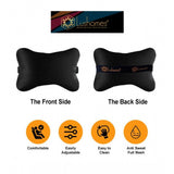 Black polyester solid car pillows (set of 6), perfect for long drives with a minimalist design
