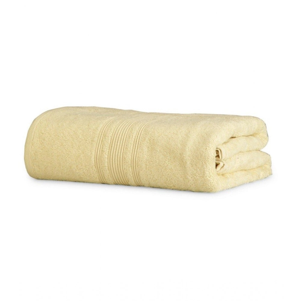 Cream cotton solid bath towels (35x71in), high-quality, soft & absorbent
