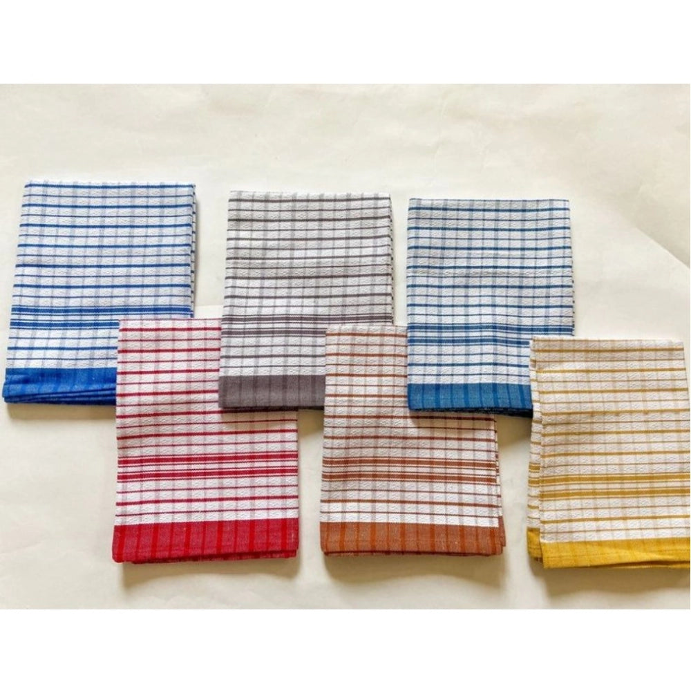 Multicolor checkered cotton kitchen towels (set of 6, 18x28in)