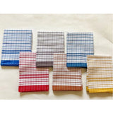 Multicolor checkered cotton kitchen towels (set of 6, 18x28in)