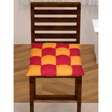 Red & yellow cotton blended solid chair cushions, 16x16 inches seating comfort