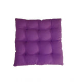 Purple & green cotton blended solid chair cushions (16x16 inches)