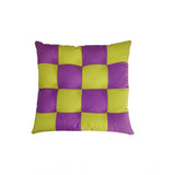 Purple & Green cotton blended chair cushion (16x16in), solid pattern for home seating