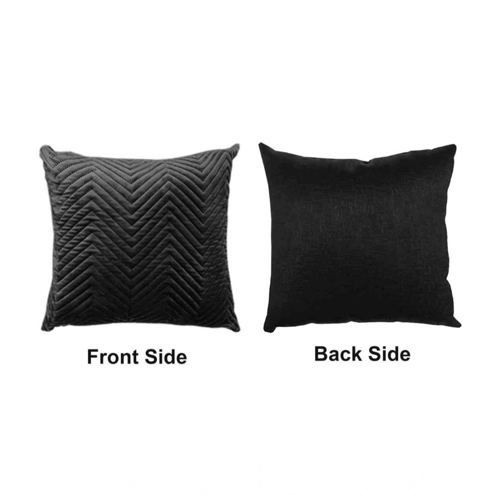 Black polyester zig-zag car pillows (4 sets, 12x12in)