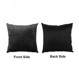 Black polyester zig-zag car pillows (4 sets, 12x12in)