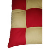 Red & Beige solid cotton chair cushions (16x16in), comfortable seating for living room or office