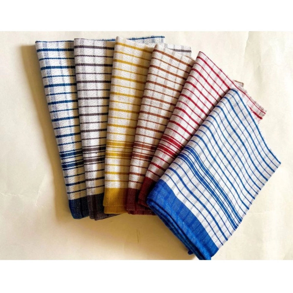 Multicolor cotton checkered kitchen towel sets (6 pack), vibrant patterns for your culinary space
