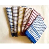 Multicolor cotton checkered kitchen towel sets (6 pack), vibrant patterns for your culinary space