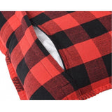Red & black cotton checkered cushion cover with blanket stitch (size 12x20in)