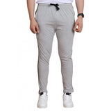 Men's Casual Cotton Striped Full Length Track Pant (Greymelange)