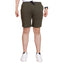 Olive striped cotton casual shorts for men, above-knee length style