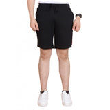 Men's Casual Cotton Striped Above knee Shorts (Black)