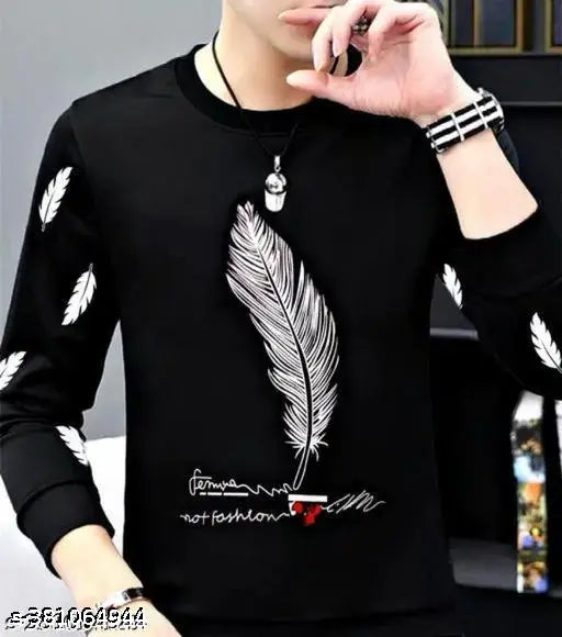 Printed men's/boy cotton t-shirt, long sleeves, comfortable, perfect fit, gym, running, yoga, casual wear, loungewear - vibrant graphics by GRD Creations. India origin