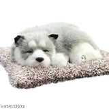 GreyWhite durable plastic sleeping dog car dashboard & home decor with activated carbon, soft & comfortable art piece for interior air purification