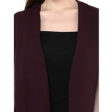 Wine polyester solid cape sleeve blazer for women, suitable for professional attire