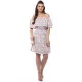 Women's Rayon Floral Half Sleeve Above Knee Dress (Multicolor)