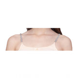 Beige polyester solid shoulder straps regular top for women - versatile casual wear