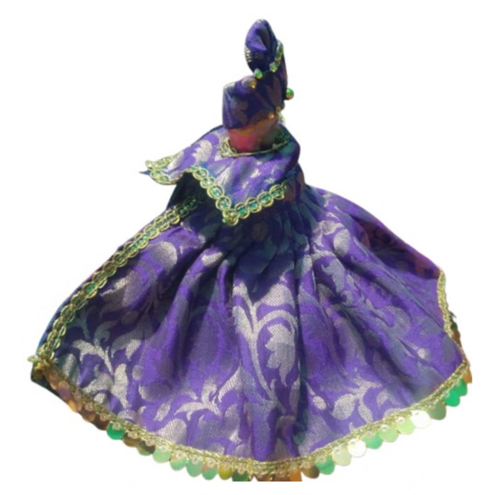 Blue silk Laddu Gopal dress size 0-6, elegant silken attire for women's fashion