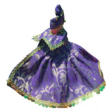 Blue silk Laddu Gopal dress size 0-6, elegant silken attire for women's fashion