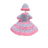 White-Baby Pink Tharad Laddu Gopal Tharad Dress, size 0 to 6 for infants