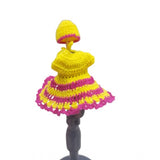 Yellow-Pink Tharad Laddu Gopal dress size 0-6, traditional Indian clothing with vibrant colors