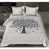 White cotton printed queen size bedsheet with 2 pillow covers (90x100 inch) featuring vibrant patterns, ideal for a cozy bedroom setting
