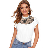 White polyester cap sleeve sweetheart neck top, solid design for women's fashion