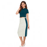 Women's Knitting stretchable Solid Round Neck Cap Sleeve Top (Morpich)