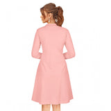 Peach knitting stretchable solid round neck full sleeve dress - stylish women's clothing for everyday wear