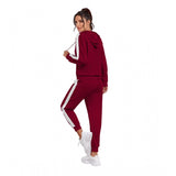 Women's Knitting stretchable Solid Hooded Neck Full Sleeve Track Suit (Maroon)