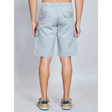 Men's Casual Cotton Solid Knee Length Cargo Shorts (Grey)