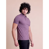 Berry cotton half-sleeve polo neck T-shirt for men, solid design on display