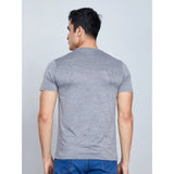 Men's Casual Nylon Solid Half Sleeve Round Neck T-Shirt (Black)