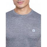 Men's Casual Nylon Solid Half Sleeve Round Neck T-Shirt (Black)