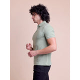 Men's Casual Cotton Solid Half Sleeve Polo Neck T-Shirt (Newsage)