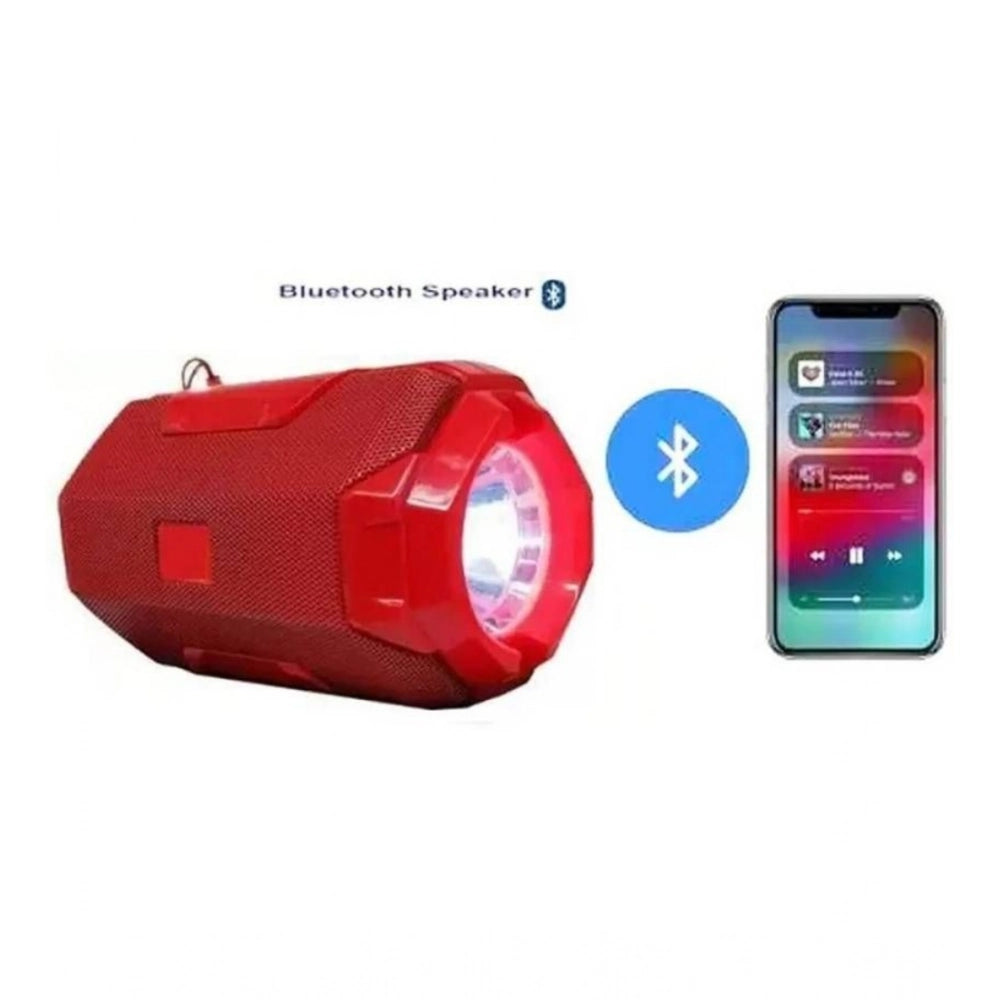 Red plastic rubber wireless Bluetooth speaker AO105 on charging stand