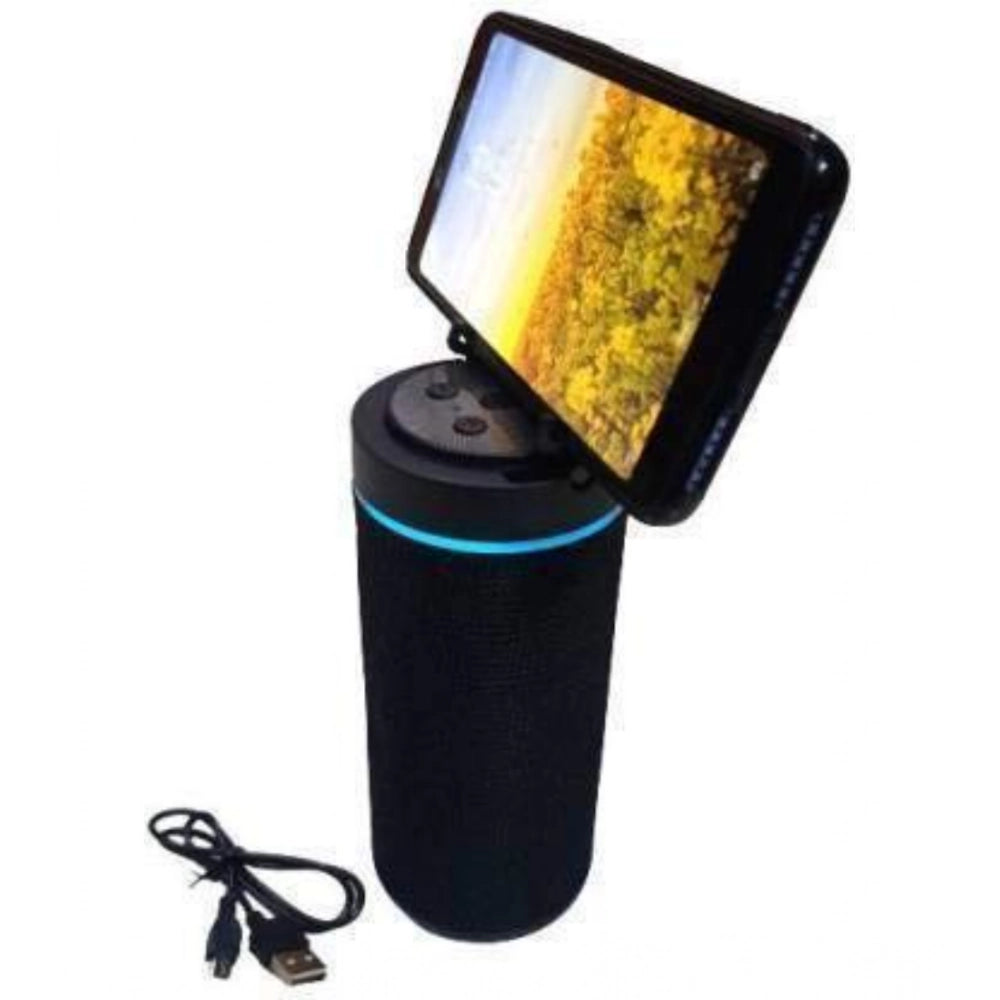 Black plastic rubber wireless Bluetooth speaker KT125, USB chargeable for home audio