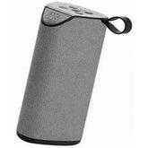 Grey plastic rubber wireless TG111 Bluetooth speaker, USB chargeable for portable audio on-the-go