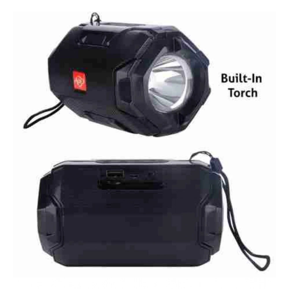 Black plastic rubber wireless AO105 Bluetooth speaker on charging pad