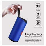 Blue plastic rubber wireless Bluetooth speaker (TG113), USB chargeable with modern home entertainment setup