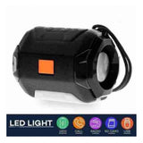 Black plastic rubber wireless A005 Bluetooth speaker, USB chargeable audio device on table