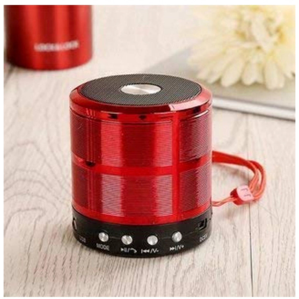 Red plastic rubber wireless WS887 Bluetooth speaker, USB chargeable
