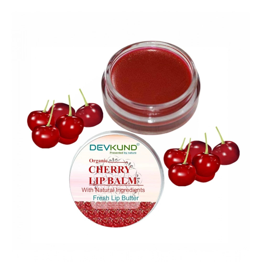 Natural, plant-based cherry lip balm for dry skin (10gm), helps soothe chapped lips