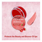 Natural strawberry-flavored, dry skin lip balm (10gm), plant-based herbal formula for chapped lips