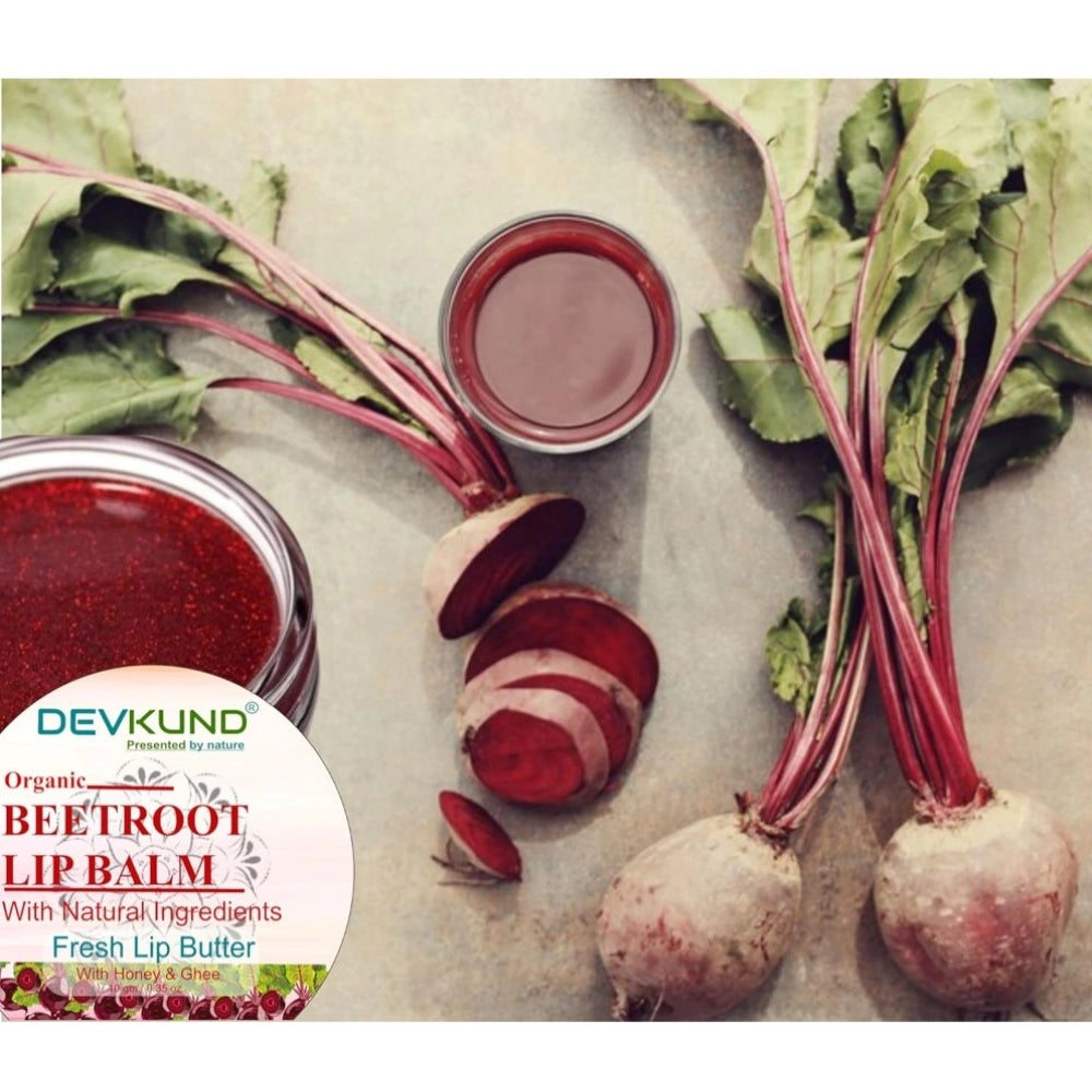 Natural, plant-based beetroot lip balm (10g), helps hydrate dry lips, ideal for unisex use