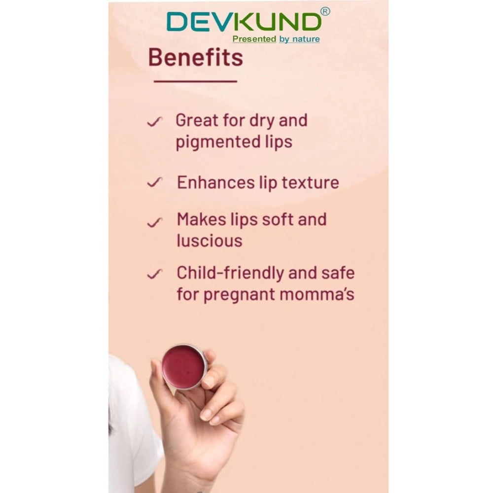Natural plant-based beetroot lip balm (10gm) for dry skin, unisex formula for chapped lips