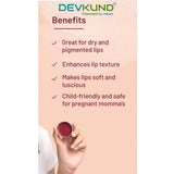 Natural plant-based beetroot lip balm (10gm) for dry skin, unisex formula for chapped lips
