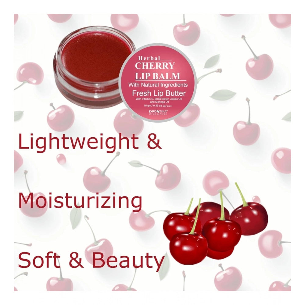Natural cherry-flavored dark lips balm (10gm) for dry skin, herbal and plant-based
